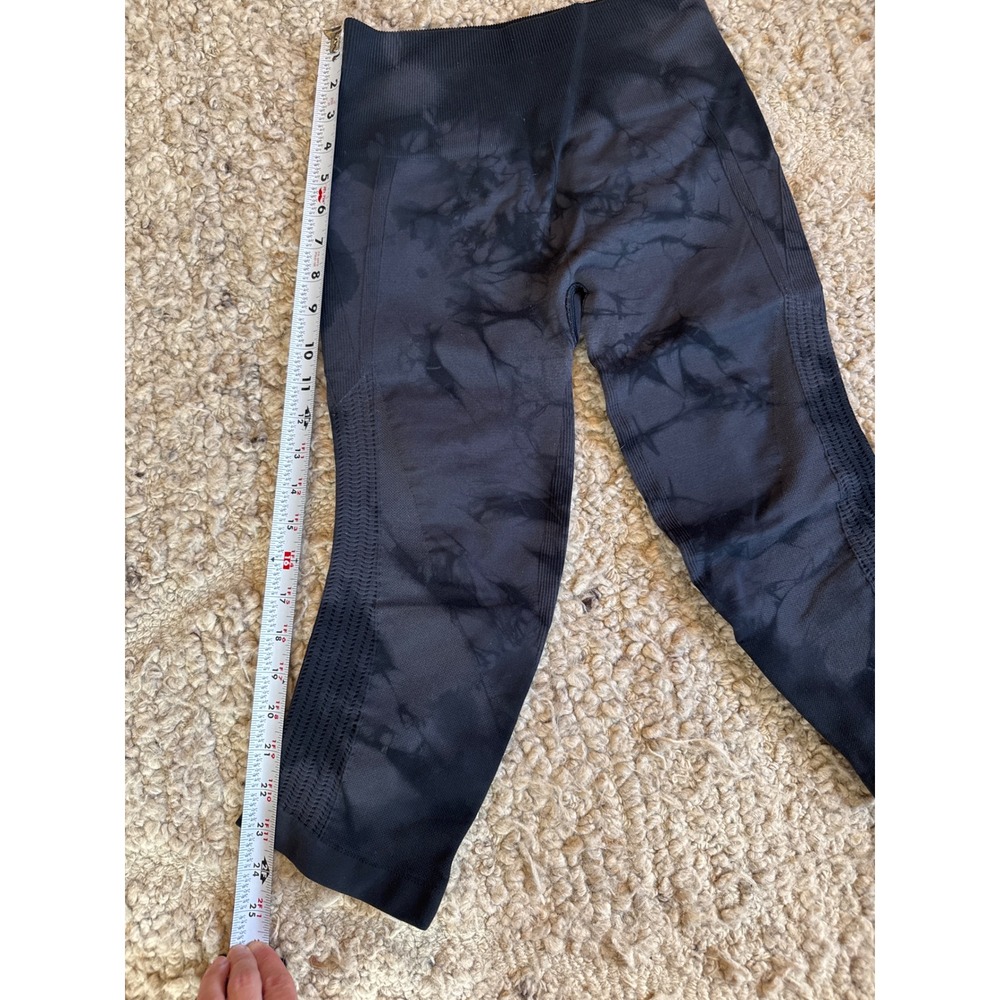 Lululemon Ebb to Street Tight Tie Dye Black Grey Seamless Yoga Leggings Crop - Picture 4 of 6
